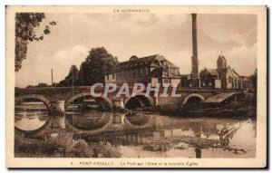 Old Postcard Normandy Bridge & # 39Ouilly Bridge aur l & # 39Orne and Nouveil...