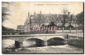 Old Postcard Quimper Bridge St Francois La Prefecture