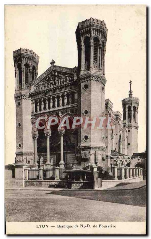 Old Postcard Lyon Basilica of Notre Dame de Fourviere