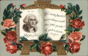 Historical Book George Washington Patriotic Quote c1910 Vintage Postcard