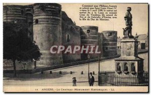 Old Postcard Angers Chateau Historical Monument