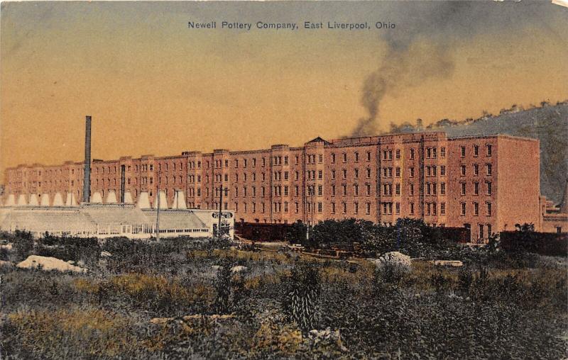 E96/ East Liverpool Ohio Postcard c1910 Newell Pottery Factory  1