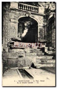 Old Postcard Parc De Saint Cloud The Grand Cascade Park Detail