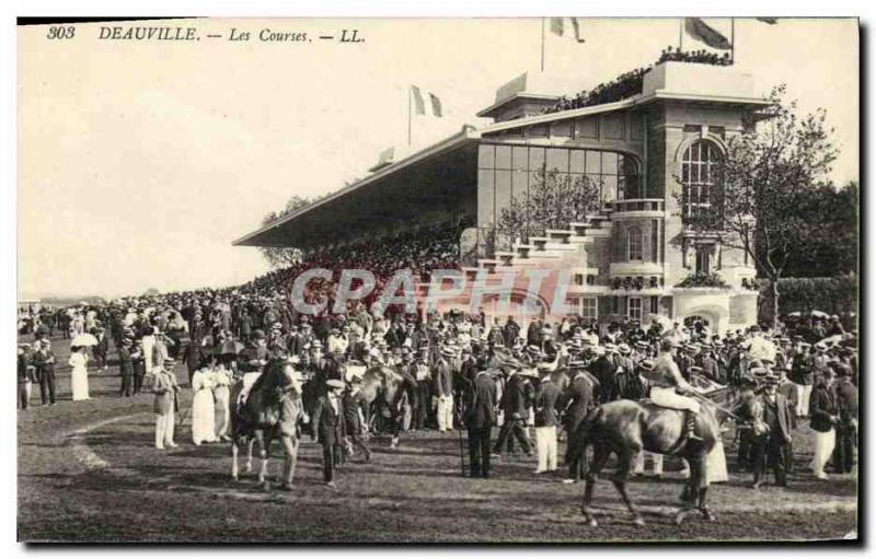 VINTAGE POSTCARD Deauville the Races Hippisme Horses