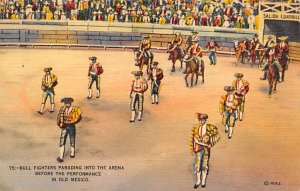 Bull Fighting Parade Into the Arena in Old Mexico Unused 