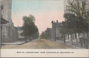 Postcard Main St Looking West From Tuckahoe St Bellwood PA