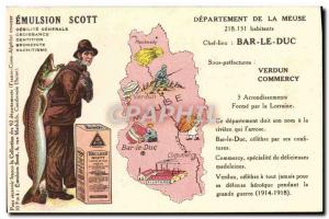 Postcard Old Emulsion Scott Poisson Department Meuse Bar le Duc Verdun Commercy