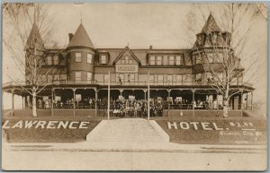 ELLWOOD CITY PA LAWRENCE HOTEL ANTIQUE REAL PHOTO POSTCARD RPPC
