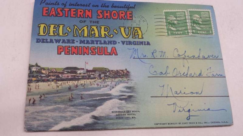 Souvenir Folder Foldout Del Mar Va Peninsula Beach Antique Postcards K26470