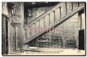 Postcard Old St. Jacques Church Dieppe Staircase Of The Sacristy