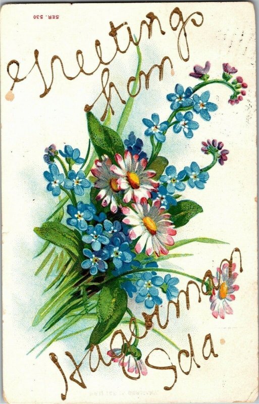 Floral, Greetings from Hagerman ID Vintage Postcard B78