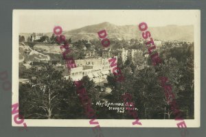 Hot Springs SOUTH DAKOTA RPPC c1915 MAIN STREET Birdseye nr Custer BLACK HILLS