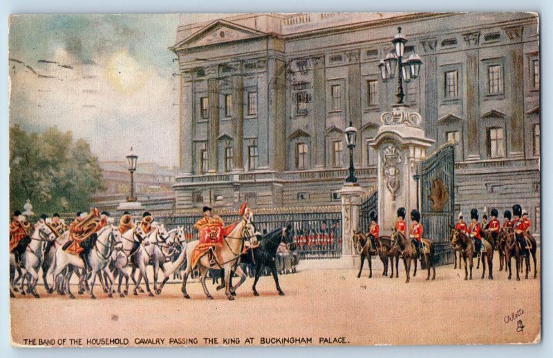 England Postcard Band of the Household Cavalry and King 1931 Oilette Tuck Art