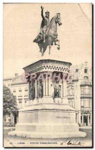 Postcard Liege Old Statue Charlemagne