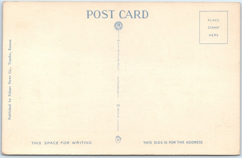 c1940s Topeka KS National Bank Art Deco Highrise Linen PC Thomas Williamson A285