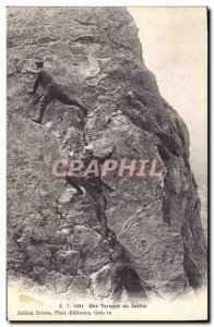 Old Postcard A Mountaineering climbing at Saleve