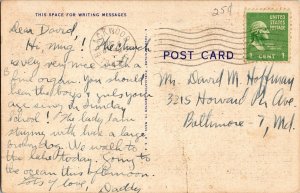 Greetings Blackwood New Jersey NJ Vintage Linen Postcard Cancel 1c Stamp WOB PM 