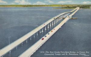 Florida Tampa Bay New Gandy Twin Span Bridge Curteich