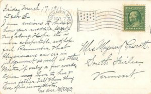 Edgartown, Mass Methodist Episcopal Church Postcard 1911 Postmark Flag Cancel