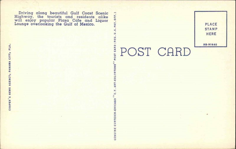 Panama City Beach Florida FL Restaurant Bar c1930s-40s Linen Postcard