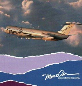 Vintage Postcard Muse Air Airlines McDonnell Douglas DC-9 Unposted