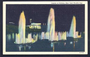 New York Worlds Fair Lagoon of Nations @ Nite unused c1939