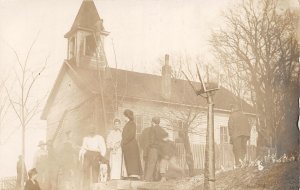 G64/ Interesting Real Photo RPPC c1910 Postcard Church Fire Disaster