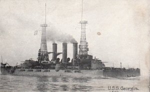 Postcard United States Navy USS Georgia Battleship - Levinson