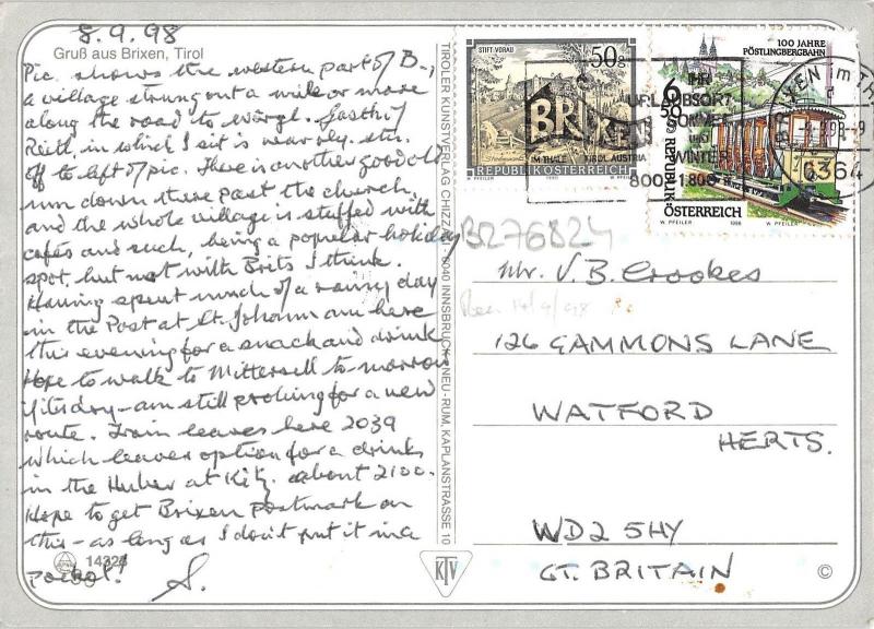BR76824 gruss aus brixen tirol  austria