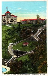 Hot Springs, South Dakota - Battle Mountain Sanitarium -1940s - Vintage Postcard