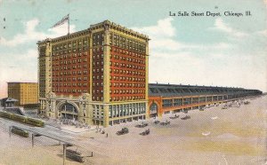 Postcard Railroad La Salle Street Depot Chicago IL