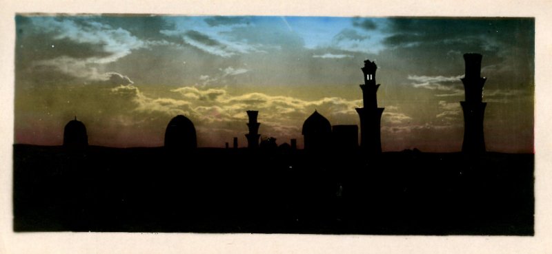 Egypt - Cairo.   Tombs of the Mamelouks at Sunset *RPPC  (2.75 X 5.875)