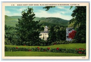 Clayton Georgia GA Postcard Rabun County Court House Black Rock Mountain c1940's