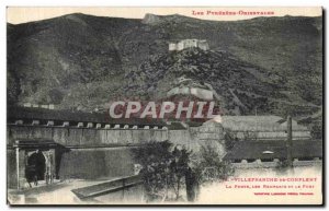 Old Postcard Villefranche de Conflent The door The walls and the fort