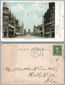 FRESNO CA MARIPOSA STREET 1904 UNDIVIDED ANTIQUE POSTCARD