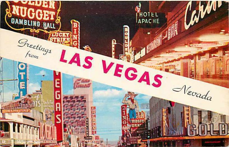 NV, Las Vegas, Nevada, Fremont Street, Greetings, Multi-View,Curteich No 6CK3050