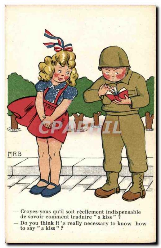 Postcard Modern Woman Army Soldier