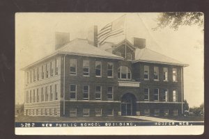 RPPC HOOPER NEBRASKA PUBLIC SCHOOL BUILDING 1909 OLD REAL PHOTO POSTCARD