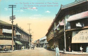 Postcard Manila Philippines Escolta Street Scene Plaza Moraga A 58 Clarks