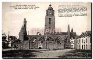 Old Postcard Batz Ruins of Our Lady of Mulberry Tour Saint Guenole