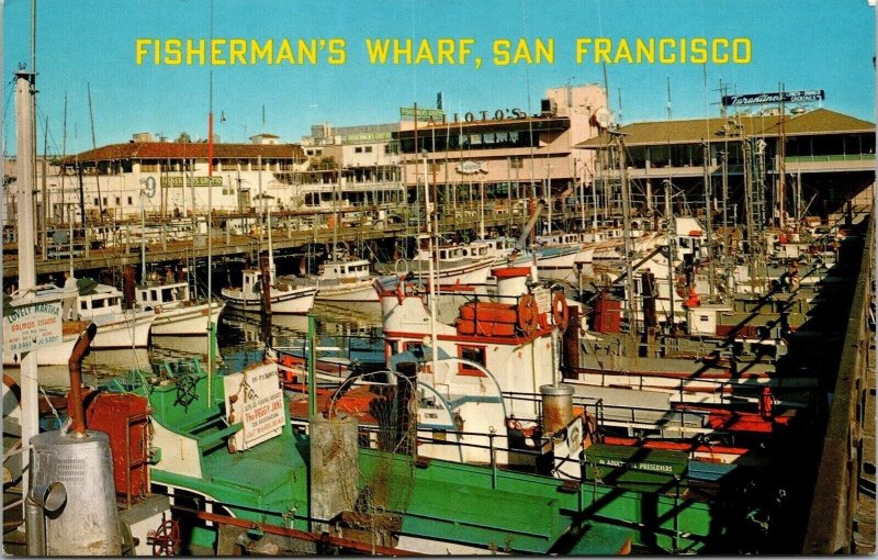 Fishermans Wharf San Francisco California CA Postcard UNP VTG Mirro Unused 