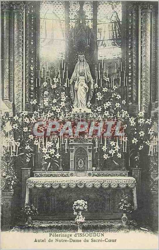 Old Postcard Issoudun Pilgrimage Shrine of Our Lady of the Sacred Heart