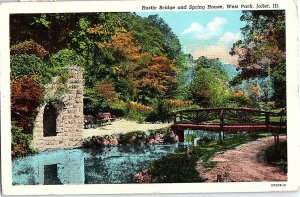 Postcard BRIDGE SCENE Joliet Illinois IL AI2855