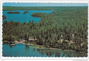 Aerial View, Sand Beach Trailer Camp, Wabaskang Lake, PERRAULT FALLS, Ontario...