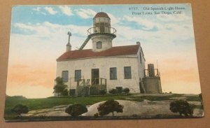 VINTAGE UNUSED .01 POSTCARD OLD SPANISH LIGHT HOUSE, POINT LOMA, SAN DIEGO, CAL.