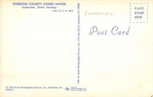 Lumberton North Carolina Robeson Court House Street View Vintage Postcard K81632