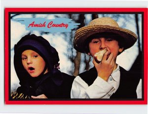 Postcard Amish children, Amish Country, Pennsylvania