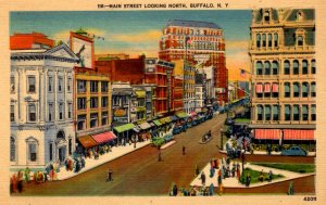 Buffalo, New York - Downtown on Main Street, looking North - in the 1940s