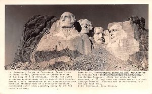 Mount Rushmore National Memorial - Black Hills, South Dakota SD  