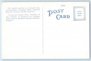 c1940 Chicago Illinois Postcard Czecho-Slovakian State Pavilion Century Progress